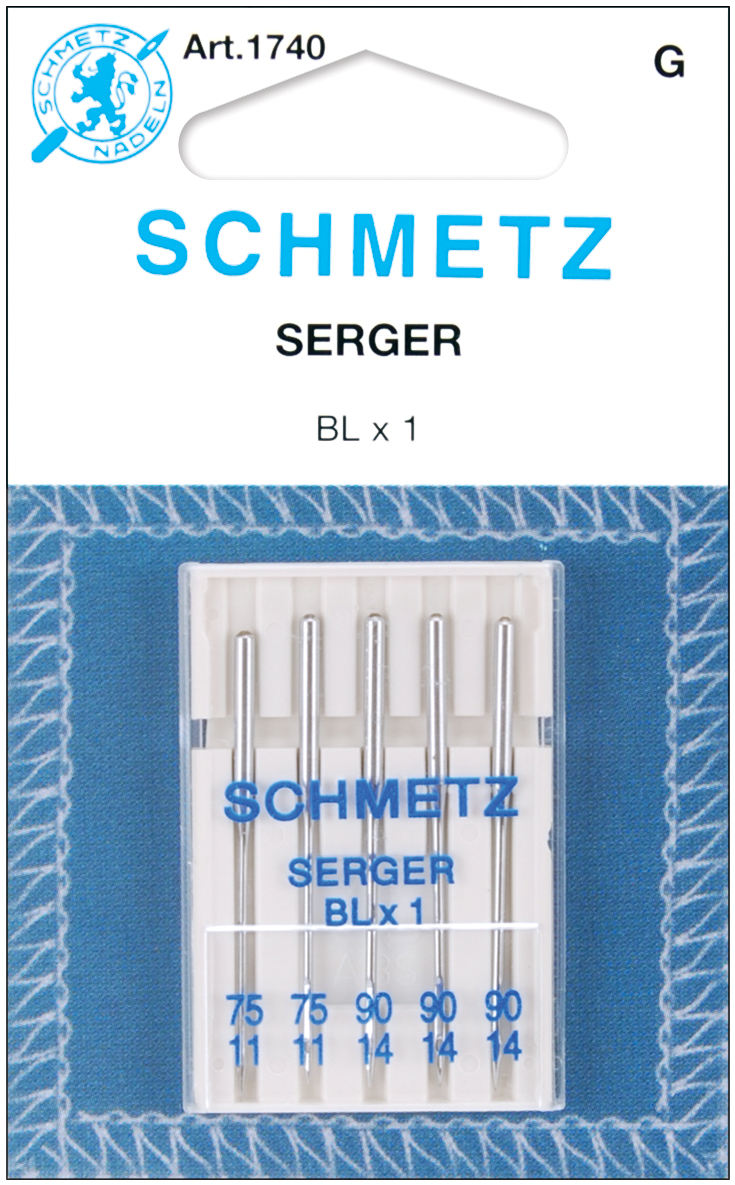 Schmetz Overlock Machine Needles - Blx1-sizes 11/75 (2) &amp; 14/90 (3), 1740
