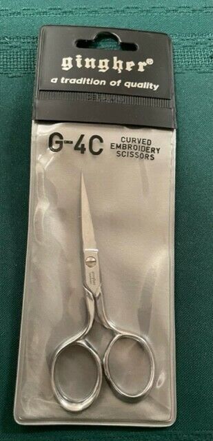 Gingher G-4c 4” Curved Embroidery Scissors Made In Germany New