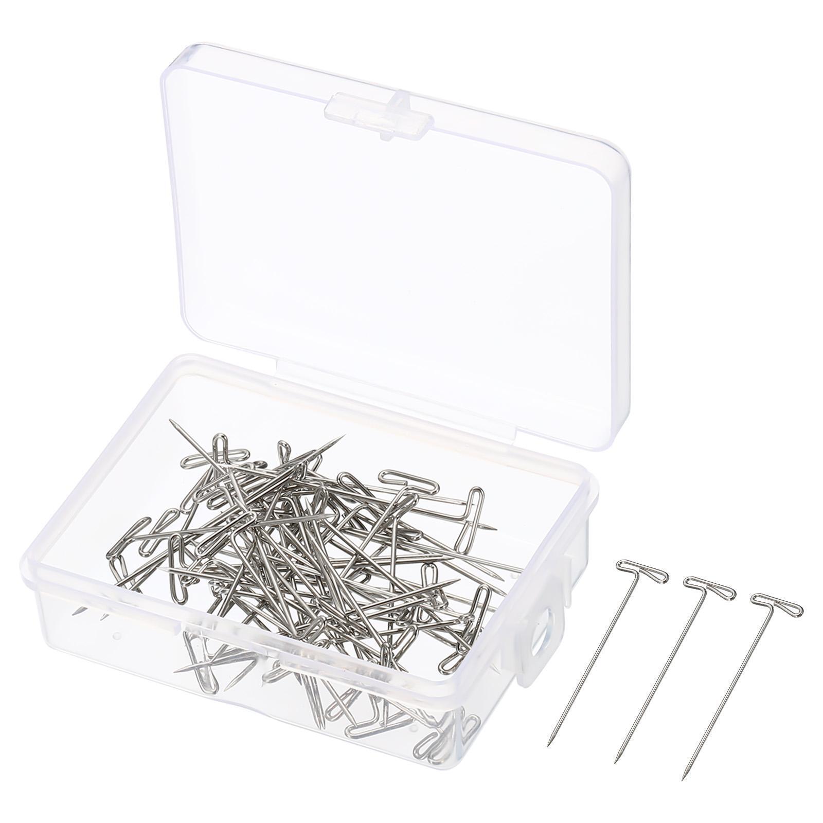 50pcs 1.5 Inch T-pins, Stainless Blocking Pin Needles For Knitting, Silver