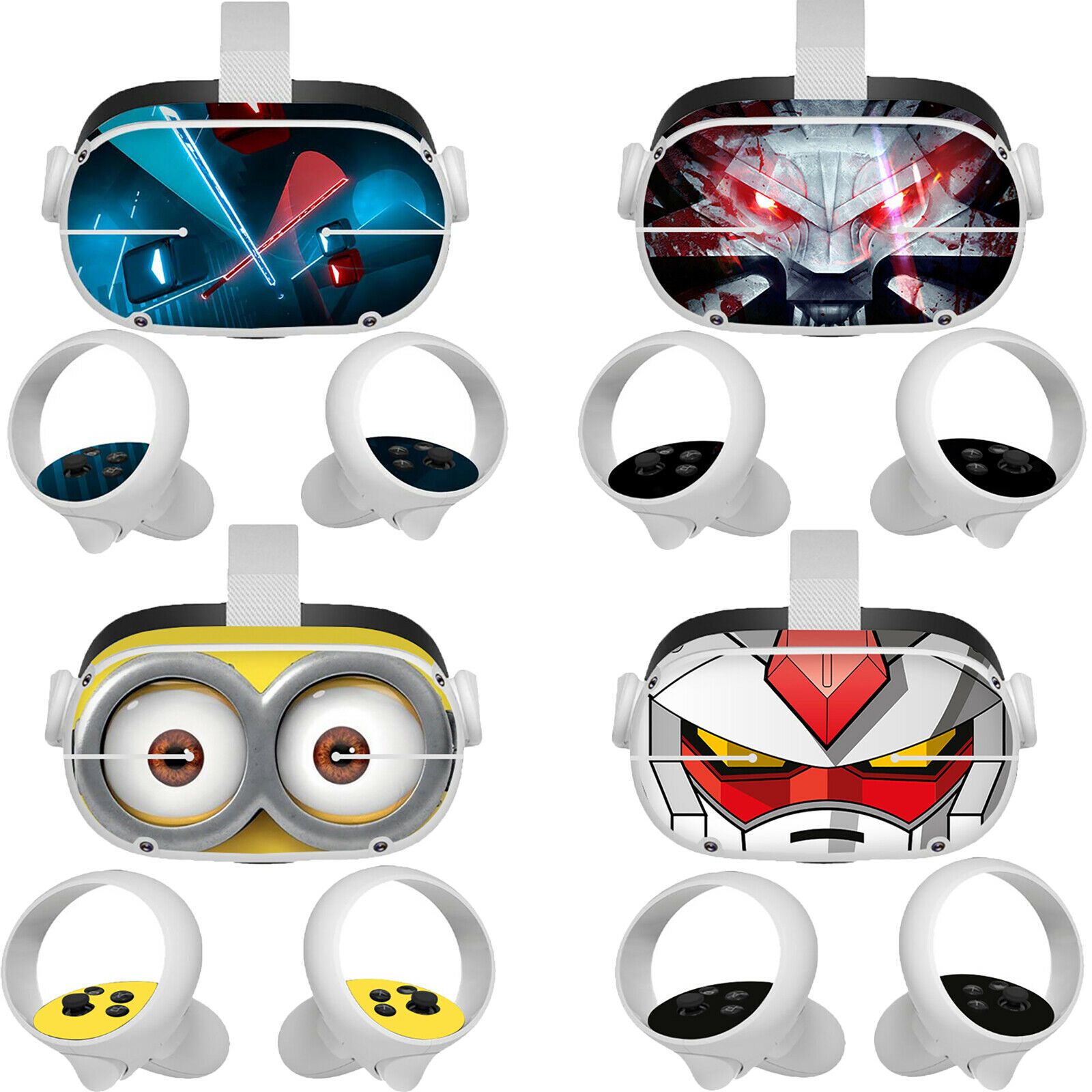 Cool Stickers Set For Oculus Quest 2 Vr Glasses & Controller Protection Cover