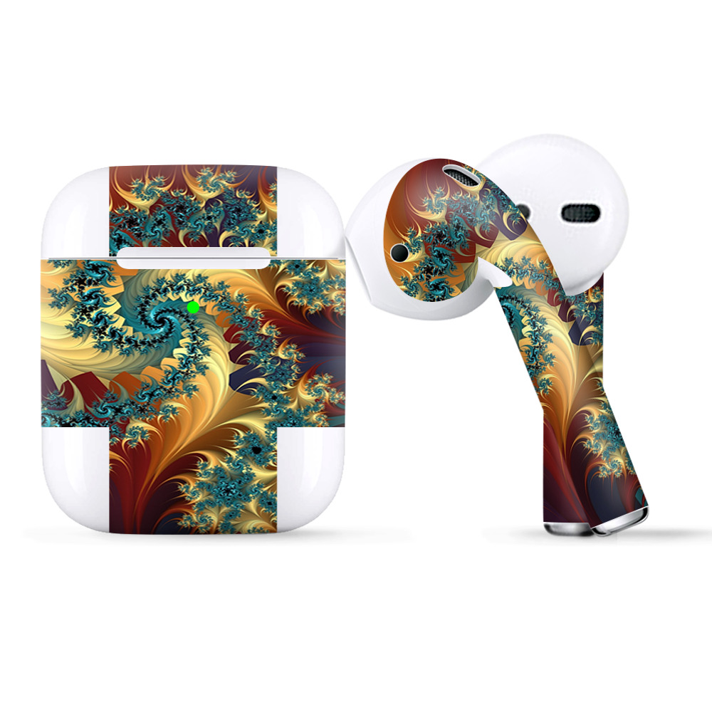Skins Wraps Compatible For Apple Airpods  Trippy Floral Swirl