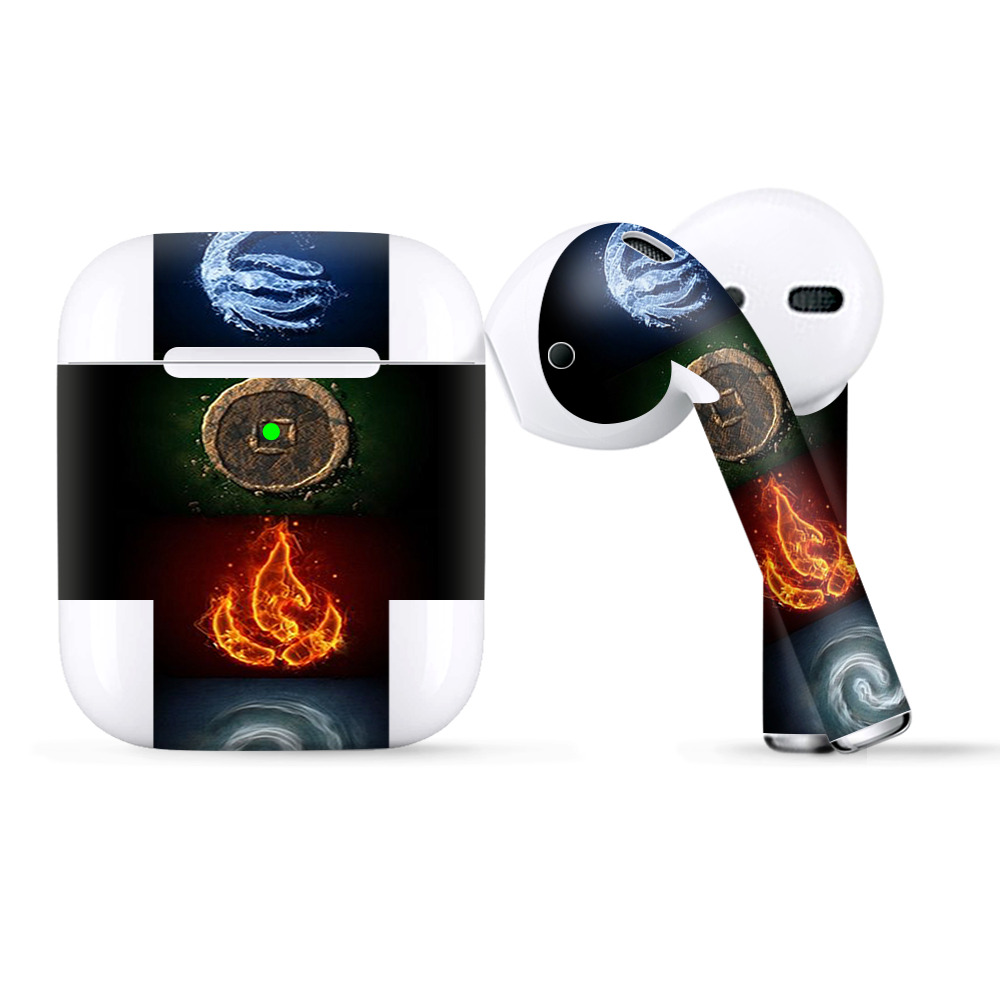 Skins Wraps Compatible For Apple Airpods  Elements Water Earth Fire Air